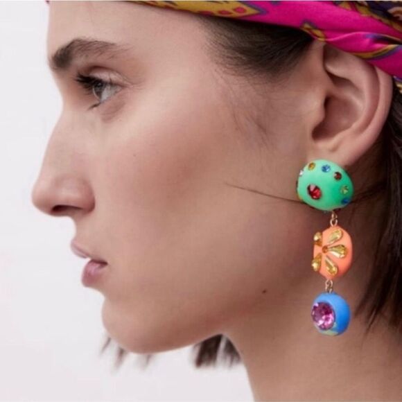 Geo drop earrings M14 - Picture 2 of 7